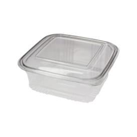 Tarrina Cuadrada Tapa Bisagra PET 750ml (100 Uds)