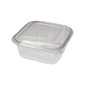 Tarrina Cuadrada Tapa Bisagra PET 500ml (900 Uds)