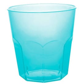 Vaso Plastico Turquesa Transp. PS Ø73mm 220ml (500 Uds)