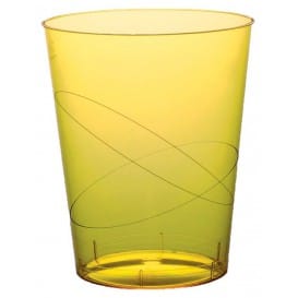 Vaso de Plastico Moon Amarillo Transp. PS 350ml (20 Uds)