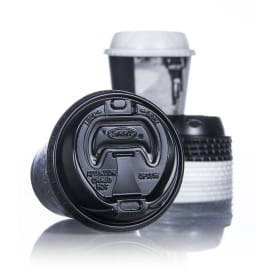 Tapa Agujero Negra con cierre PS Vaso FOAM Ø9,4cm (1000 Uds)