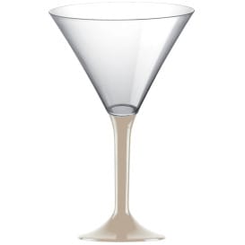 Copa de Plastico Cocktail con Pie Beige 185ml (20 Uds)