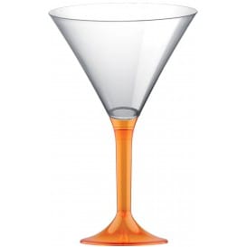 Copa de Plastico Cocktail con Pie Naranja Transp. 185ml (200 Uds)