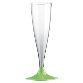 Copa de Plastico Cava con Pie Verde Lima 140ml (20 Uds)