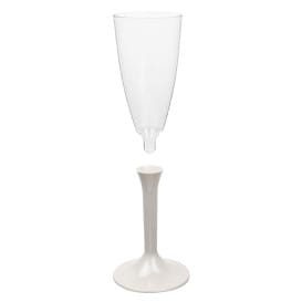 Copa de Plastico Cava con Pie Beige 120ml (20 Uds)