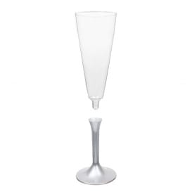 Copa de Plastico Cava con Pie Gris 160ml (20 Uds)