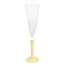 Copa de Plastico Cava con Pie Crema 160ml (20 Uds)