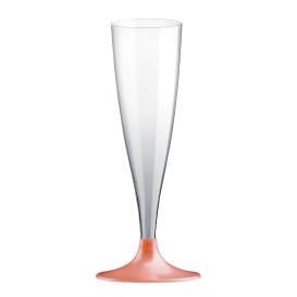 Copa de Plastico Cava con Pie Melocoton Perlado 140ml (200 Uds)