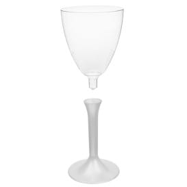 Copa de Plastico Vino con Pie Blanco Perlado 180ml (200 Uds)