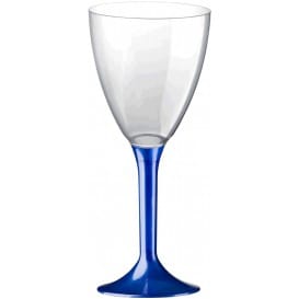 Copa de Plastico Vino con Pie Azul Perlado 180ml (200 Uds)