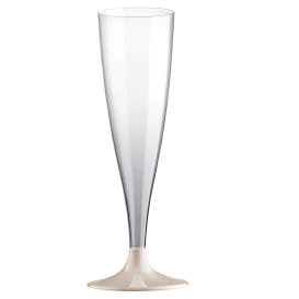 Copa de Plastico Cava con Pie Crema 140ml (200 Uds)