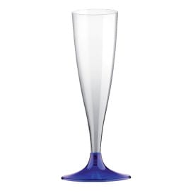 Copa de Plastico Cava con Pie Azul Transp. 140ml (20 Uds)