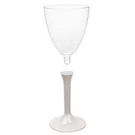 Copa de Plastico Vino con Pie Beige 180ml (20 Uds)