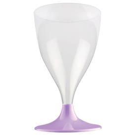 Copa de Plastico Vino con Pie Lila 200ml (20 Uds)