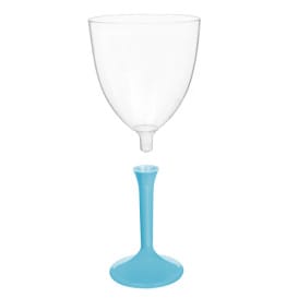 Copa de Plastico Vino con Pie Turquesa 300ml (200 Uds)