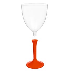 Copa de Plastico Vino con Pie Rojo 300ml (200 Uds)