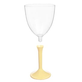 Copa de Plastico Vino con Pie Crema 300ml (200 Uds)