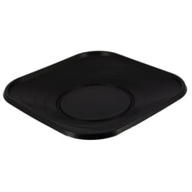 Plato de Plastico PP "X-Table" Cuadrado Negro 180mm (120 Uds)