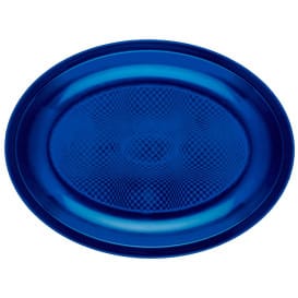 Bandeja Ovalada Azul Round PP 255x190mm (50 Uds)