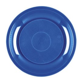 Plato de Plastico Postre Azul Mediterraneo Round PP Ø185mm (50 Uds)