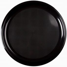 Plato de Plastico para Pizza Negro Round PP Ø350mm (12 Uds)
