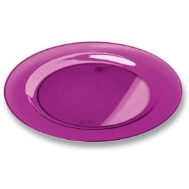 Plato Plastico Redondo Extra Rigido Berenjena 19cm (10 Uds)