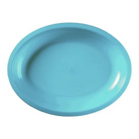 Bandeja Ovalada Turquesa Round PP 315x220mm (150 Uds)