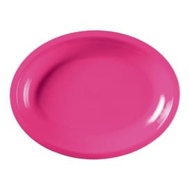 Bandeja Ovalada Fucsia Round PP 255x190mm (50 Uds)