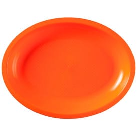 Bandeja Ovalada Naranja Round PP 255x190mm (300 Uds)