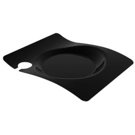 Plato de Plastico "Forma" con Soporte Negro 22x18 cm (12 Uds)