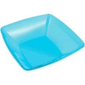 Bol de Plastico Cuadrado Turquesa 28x28cm (1 Uds)