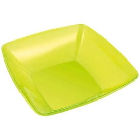 Bol de Plastico Cuadrado Verde 28x28cm (20 Uds)