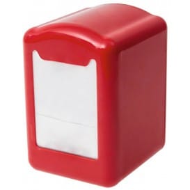 Dispensador Servilletero Plástico Rojo Miniservis 17x17 (12 Uds)