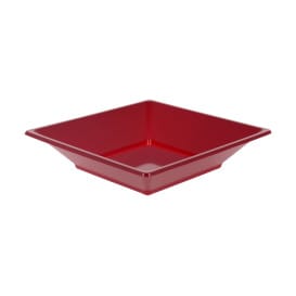 Plato de Plastico Hondo Cuadrado Burdeos 170mm (360 Uds)