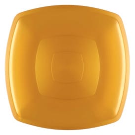 Plato de Plastico Llano Oro Square PS 300mm (12 Uds)