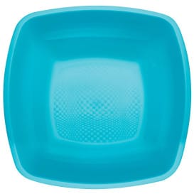 Plato de Plastico Hondo Turquesa Square PP 180mm (150 Uds)