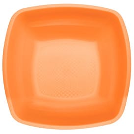 Plato de Plastico Hondo Naranja Square PP 180mm (25 Uds)