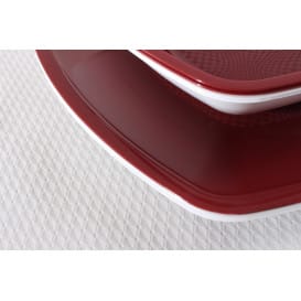 Plato de Plastico Llano Burdeos Square PP 230mm (25 Uds)