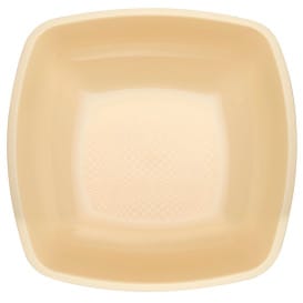 Plato de Plastico Hondo Crema Square PP 180mm (25 Uds)