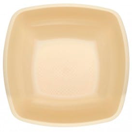 Plato de Plastico Hondo Crema Square PP 180mm (150 Uds)