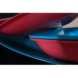 Plato de Plastico Hondo Azul Transp. Square PS 180mm (25 Uds)