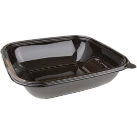 Bol de Plástico Negro PET 750ml 190x190x40mm (50 Uds)