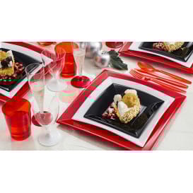 Plato de Plastico Llano Negro Nice PP 180mm (25 Uds)