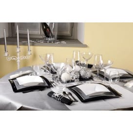 Plato de Plastico Llano Gris Nice PP 230mm (25 Uds)