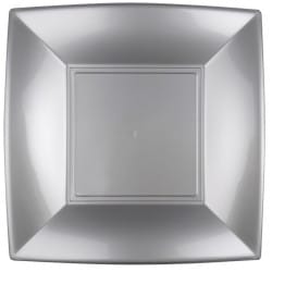 Plato de Plastico Llano Gris Nice PP 290mm (12 Uds)