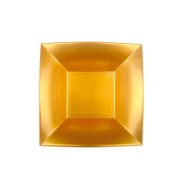 Plato de Plastico Hondo Oro Nice PP 180mm (12 Uds)