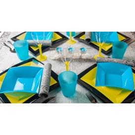 Plato de Plastico Hondo Turquesa Nice PP 180mm (150 Uds)