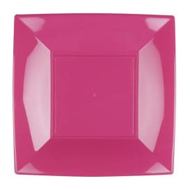 Plato de Plastico Llano Fucsia Nice PP 230mm (25 Uds)