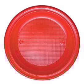 Plato de Plastico PS Llano Rojo Ø280mm (140 Uds)