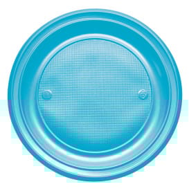 Plato de Plastico PS Llano Turquesa Ø220mm (30 Uds)